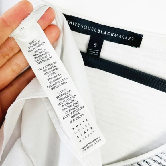 WHBM Black Knit Striped Knit Top Size Small - Picture 7 of 7